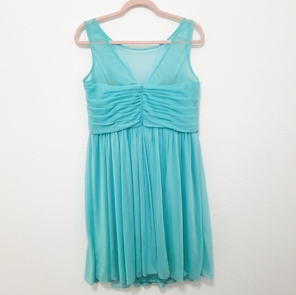 David's Bridal Spa Illusion Mesh Neckline Bridesmaids Dress 16 NWT - Picture 2 of 4